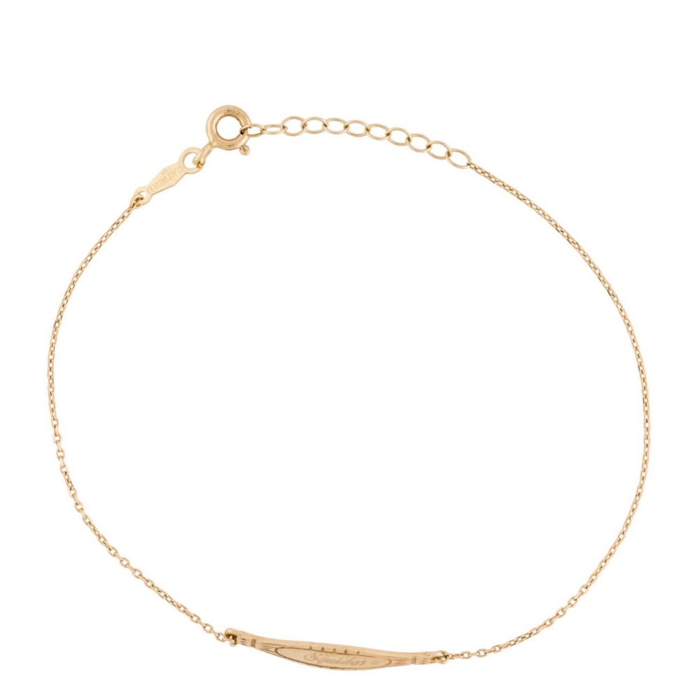 14k engraved Catbird cygnet  bracelet